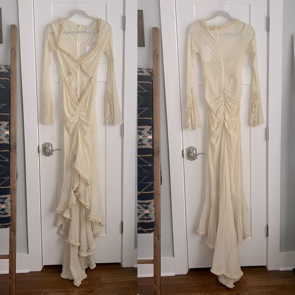 Helsa Hilma Gown Creme Beige NEW with tags Atelier Collection ASO Kendall Jenner - Picture 3 of 14